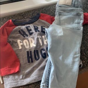 Kids long sleeve shirt and skinny jeans